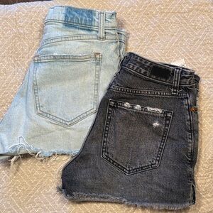 Abercrombie & Fitch Light Blue and Black Jean Shorts